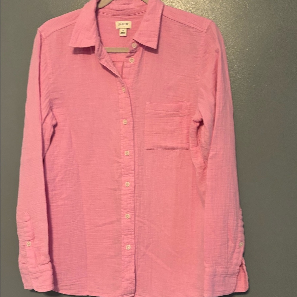 J. Crew Pink Button-Down Cotton Shirt - Picture 6 of 7